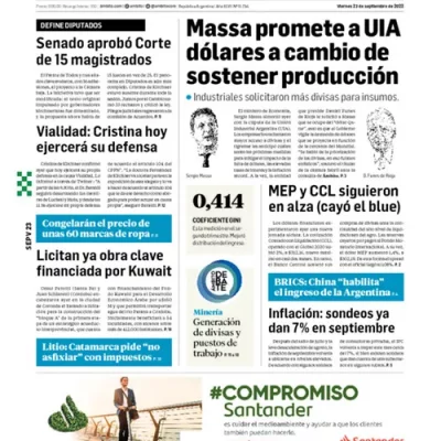 Periódico  «Ámbito financiero» – Argentina