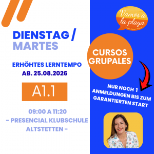 Principiantes A1.1- Altstetten – Martes – Erhöhtes Lerntempo