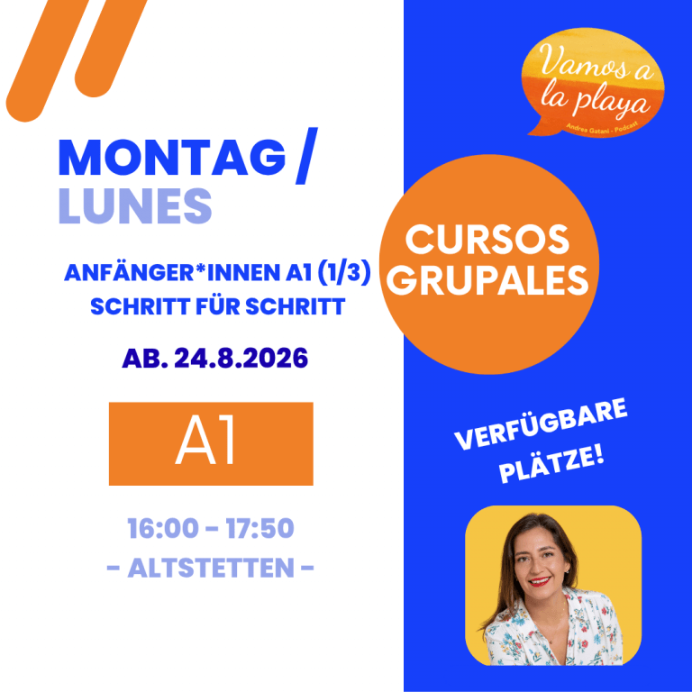 Kurs: Montag A1 (1/3) - Altstetten- Spanisch Anfänger*innen A1 (1/3) - Schritt für Schritt