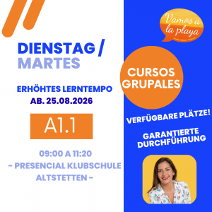 Kurs A1.1- Dienstag – Altstetten – Erhöhtes lerntempo